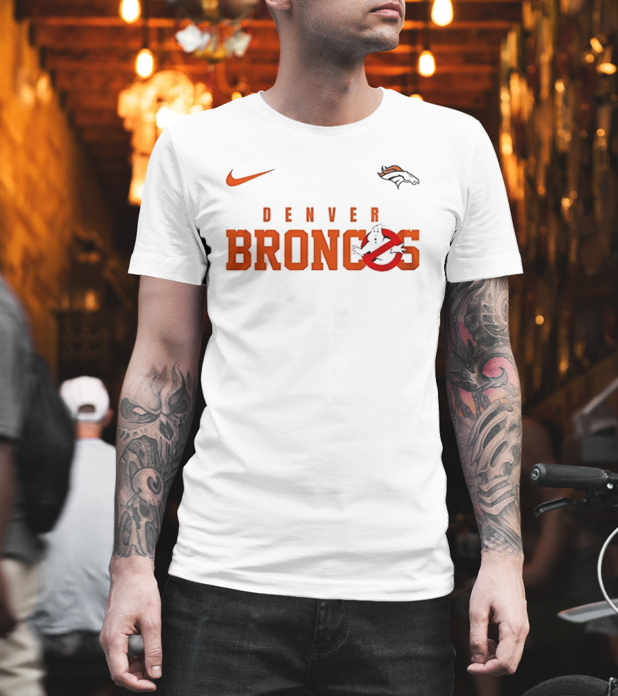 Nike Denver Broncos Ghostbusters Crossover Who Ya Gonna Call T-Shirt