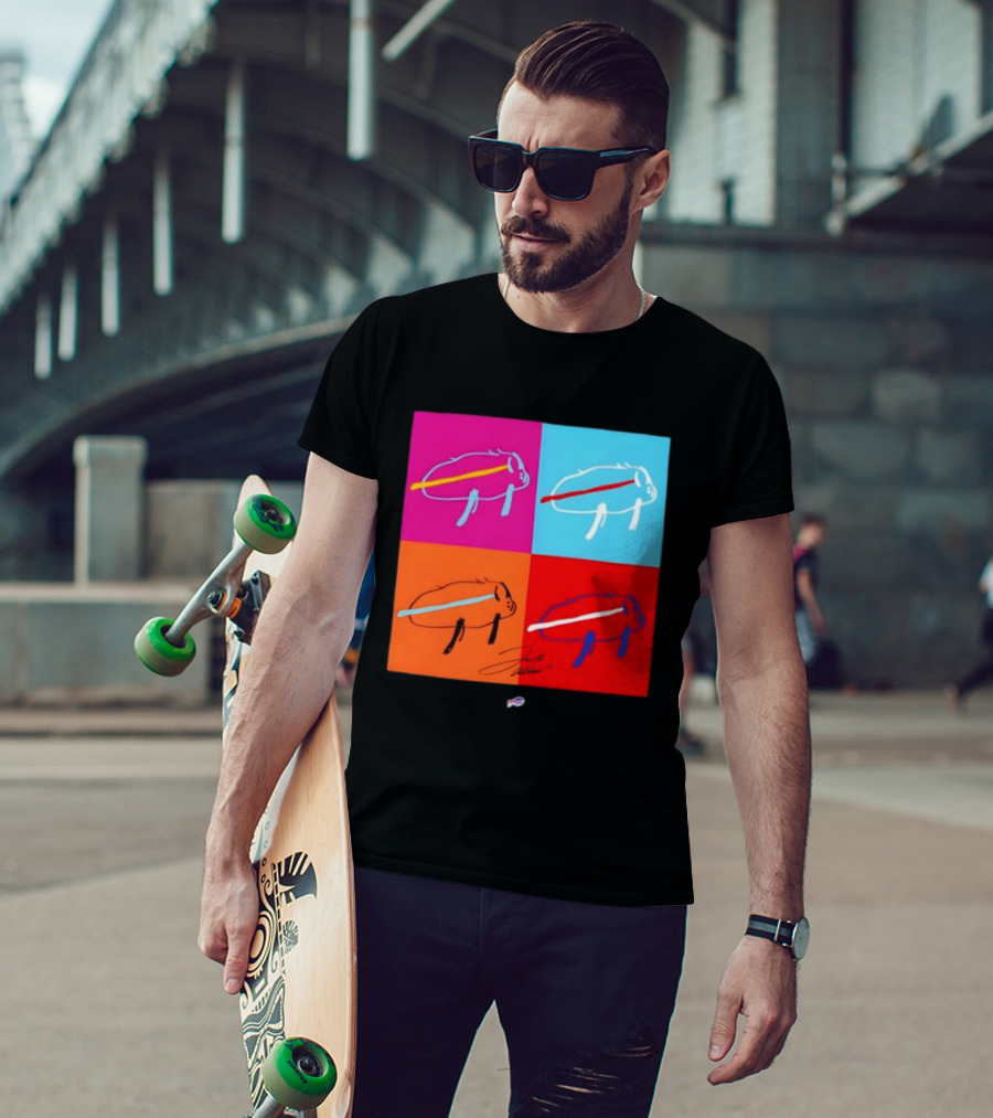 New Era Buffalo Bills Multi Color Billustration Pop T-Shirt