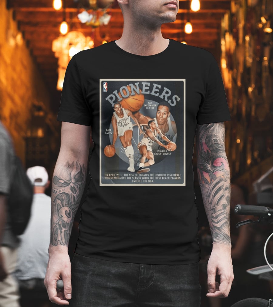 Pioneers Earl Lloyd Nat Sweetwater Clifton Charles Chuck Cooper NBA Historic 1950 Draft T-Shirt