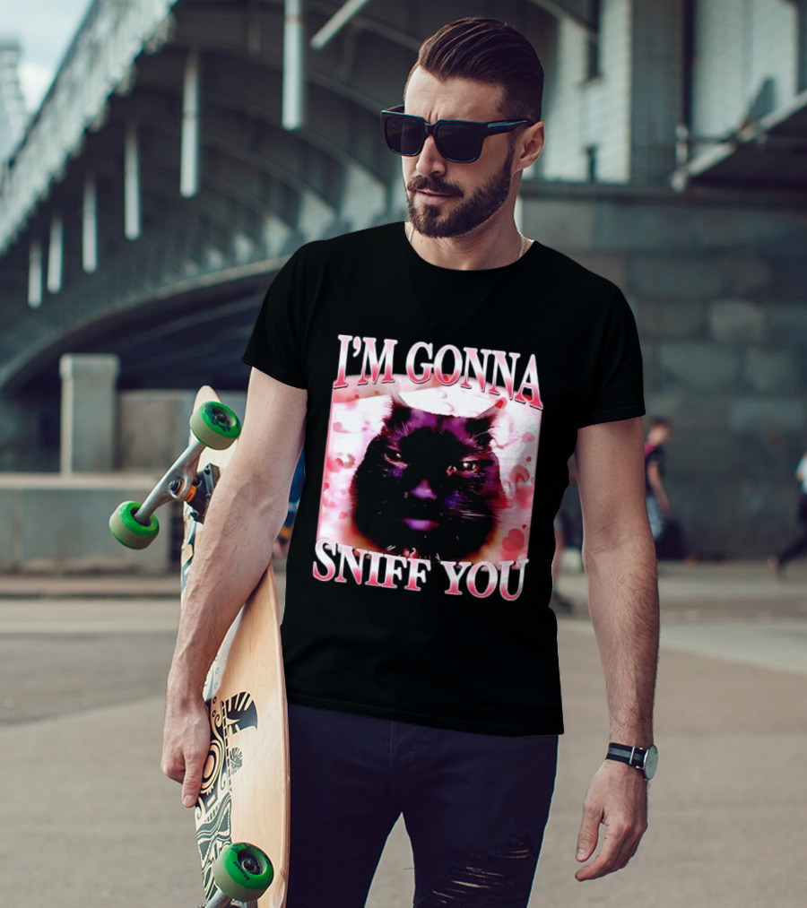 I'm Gonna Sniff You Cat Meme Valentine Aesthetic T-Shirt