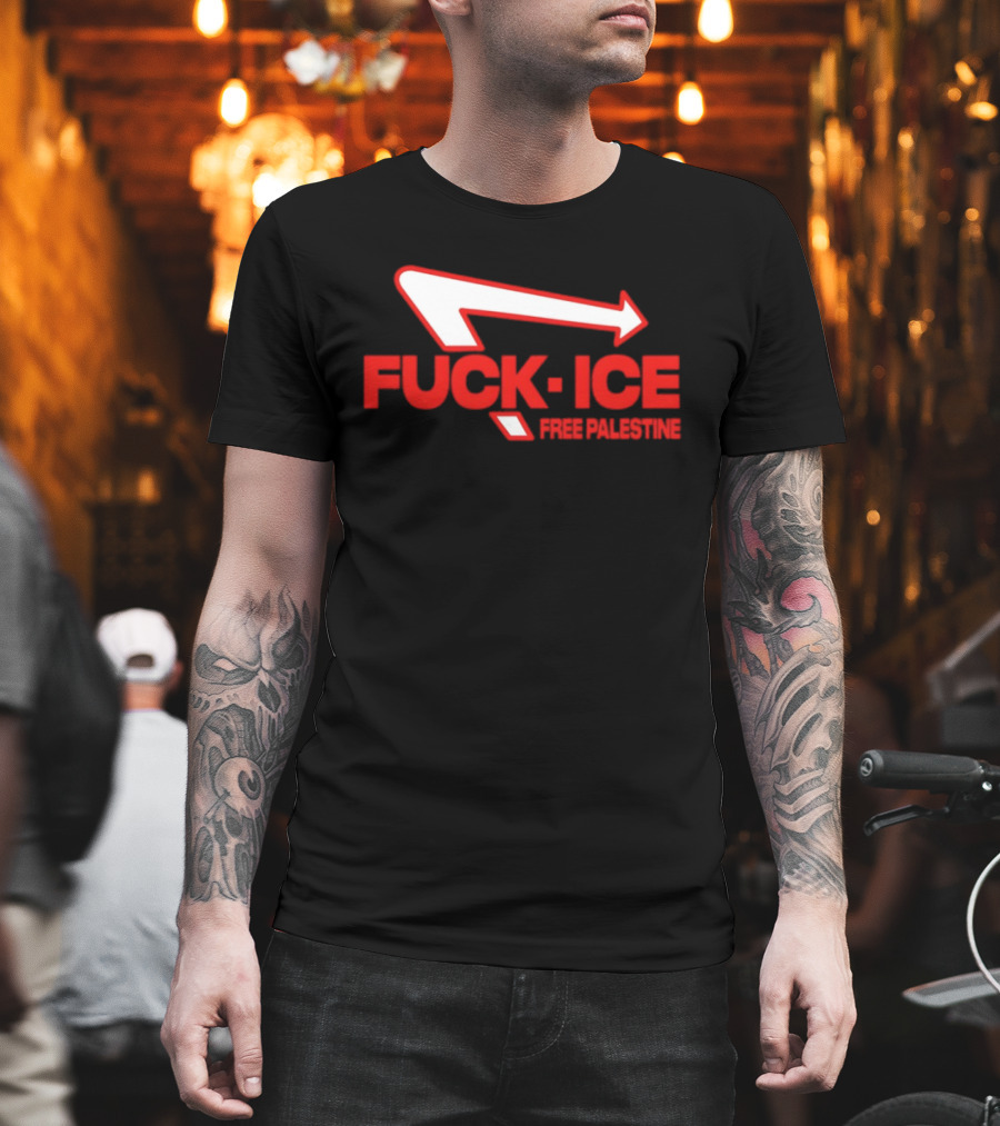 Fuck Ice free Palestine Melt Ice T-Shirt