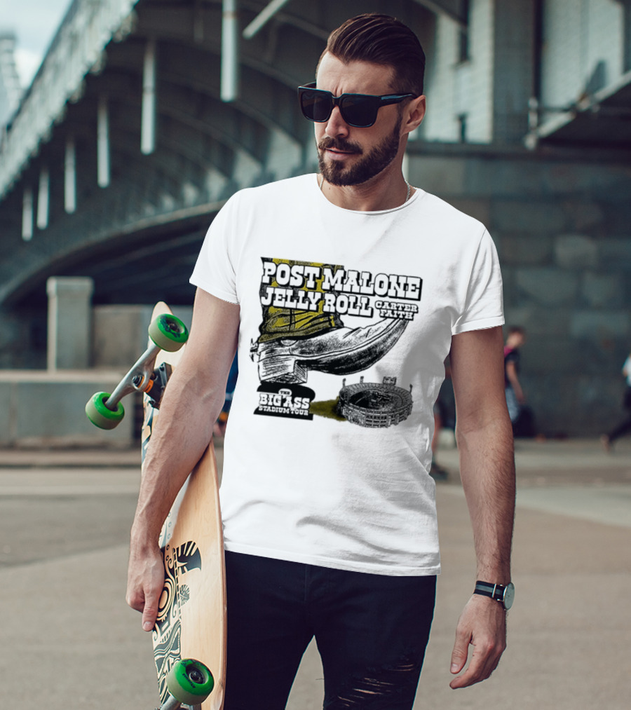 Post Malone Jelly Roll Carter Faith Big Ass Stadium Tour 2026 Dates T-Shirt