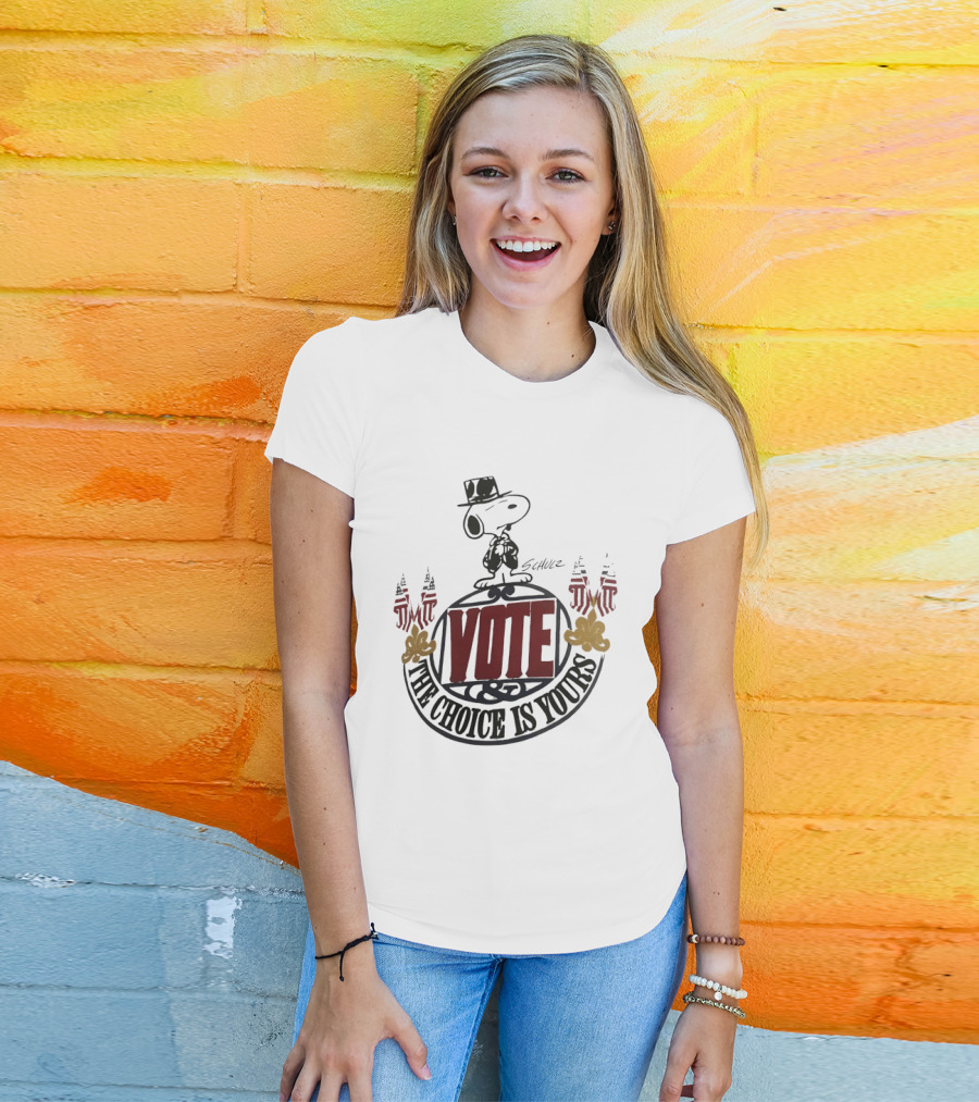Snoopy Vote The Choice Is Yours Schulz Patriotic T-Shirt