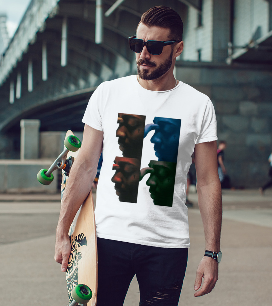Brent Faiyaz Album Cover Cross Tattoo Four Panel Side Profile T-Shirt
