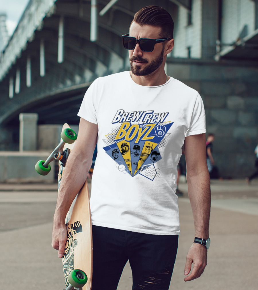 Milwaukee Brewers Brew Crew Boyz MLB Team Players Collage T-Shirt