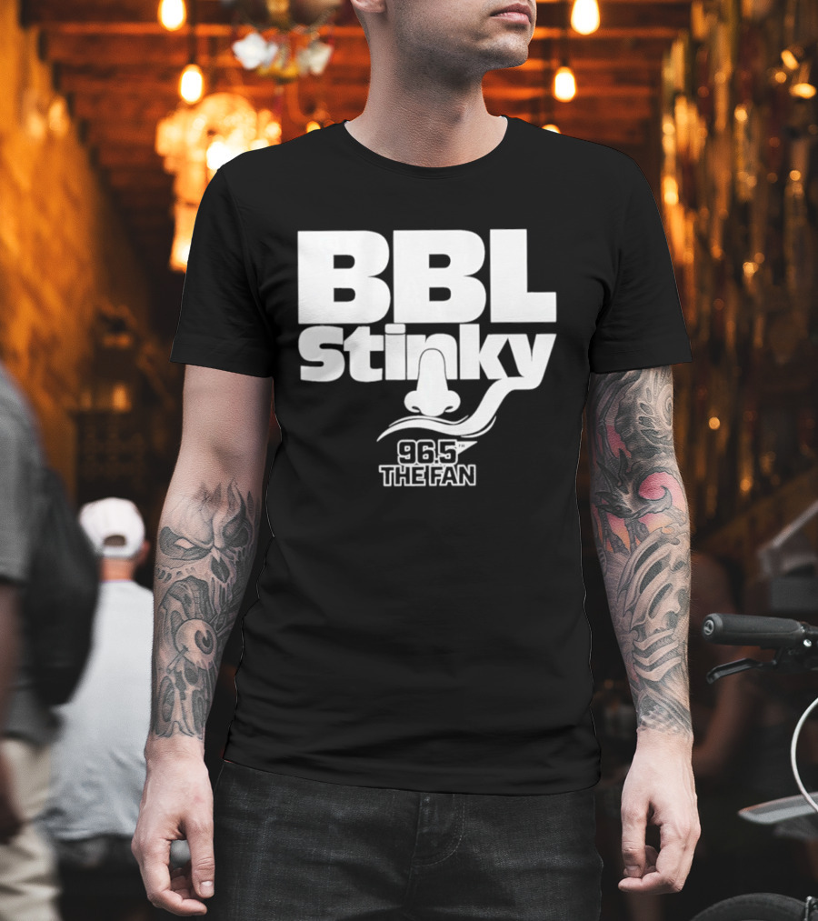 BBL Stinky Nose Mustache 96.5 The Fan Sports Radio T-Shirt