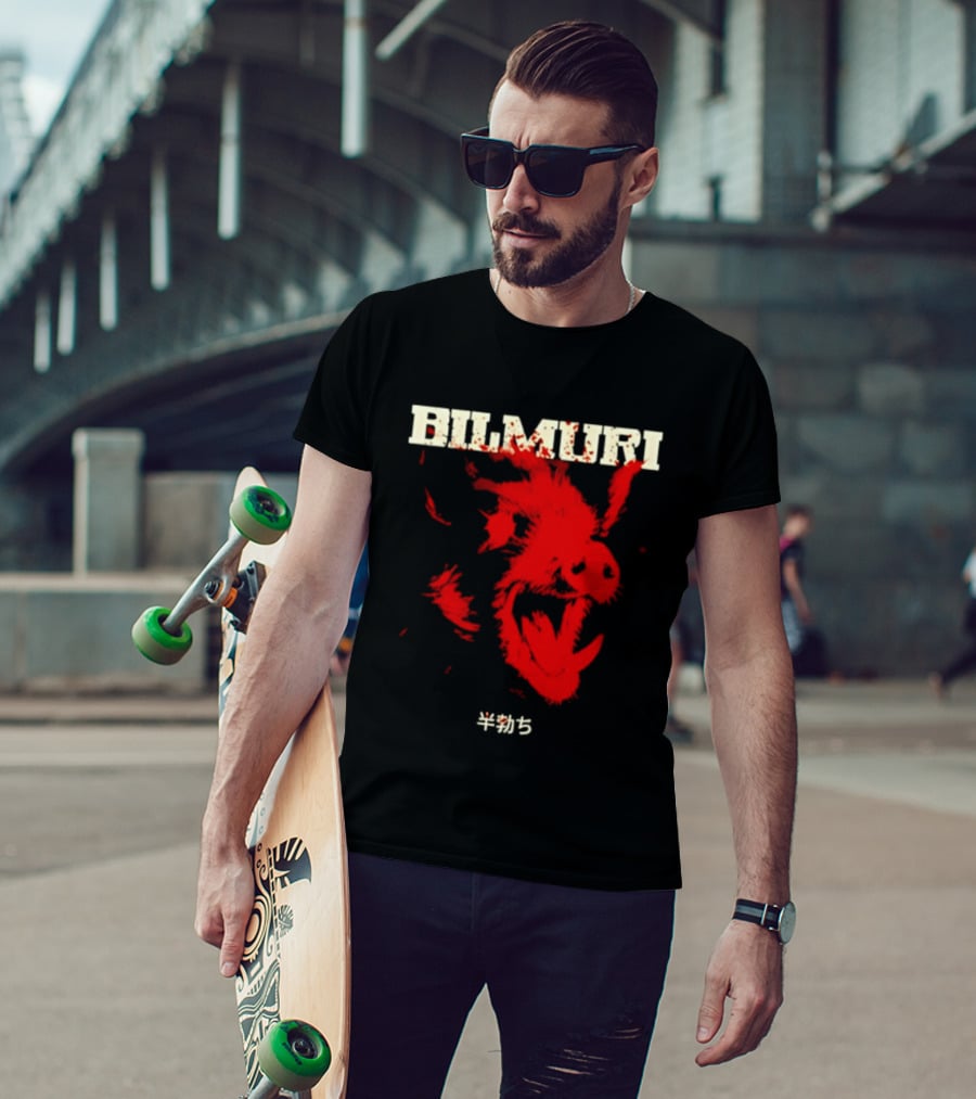 Bilmuri Japanese Wild Boar Red Ink 4035 T-Shirt