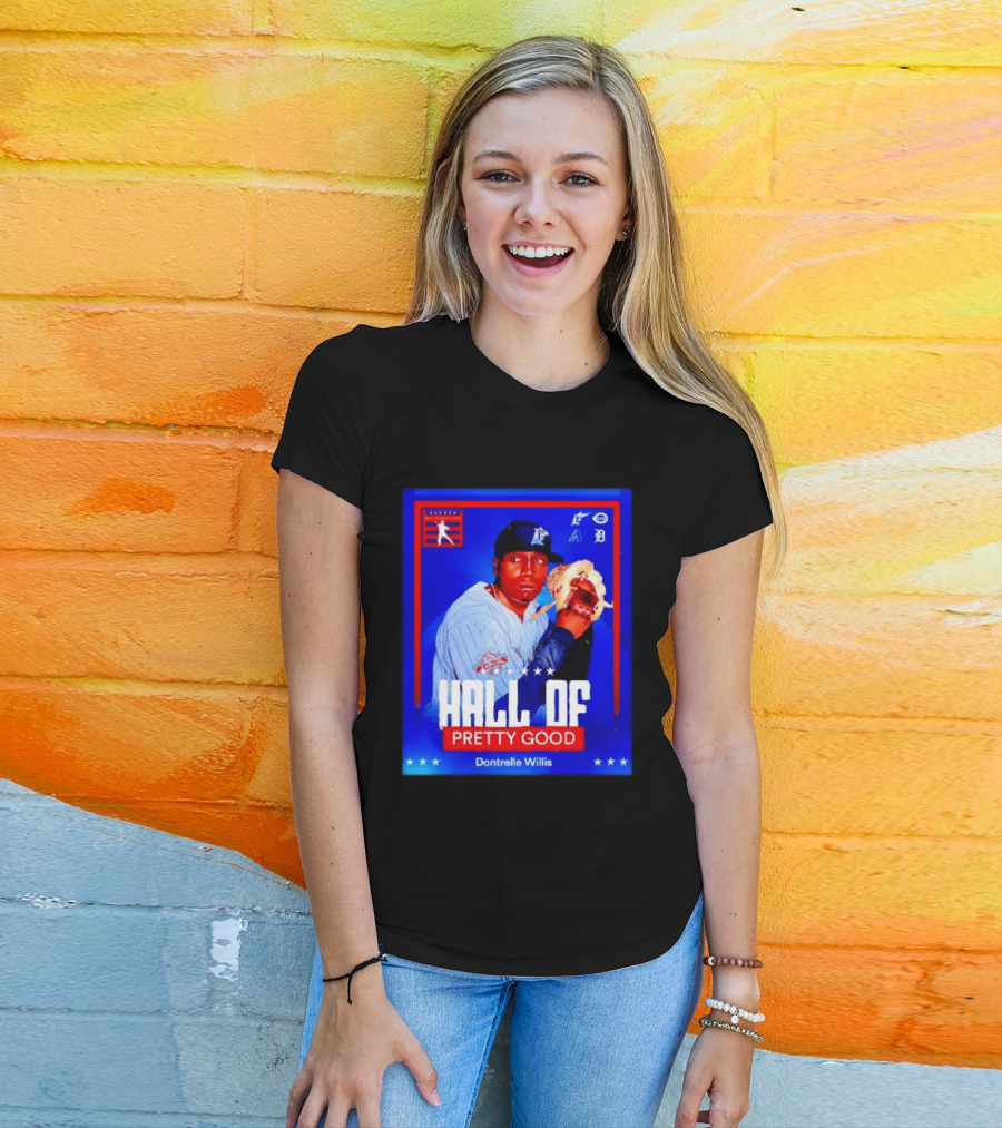 Hall Of Pretty Good Dontrelle Willis Detroit Tigers Baseball Card T-Shirt