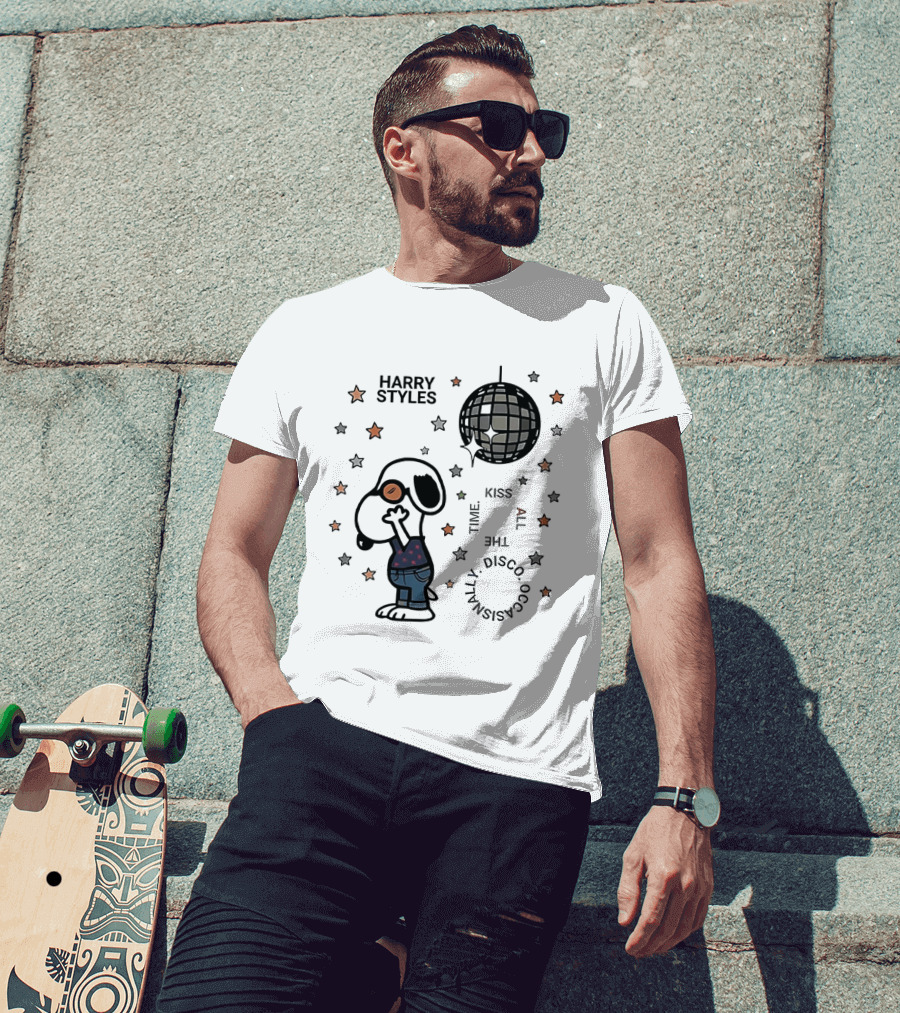 Harry Styles Snoopy Kiss The Disco Ball Occasionally T-Shirt