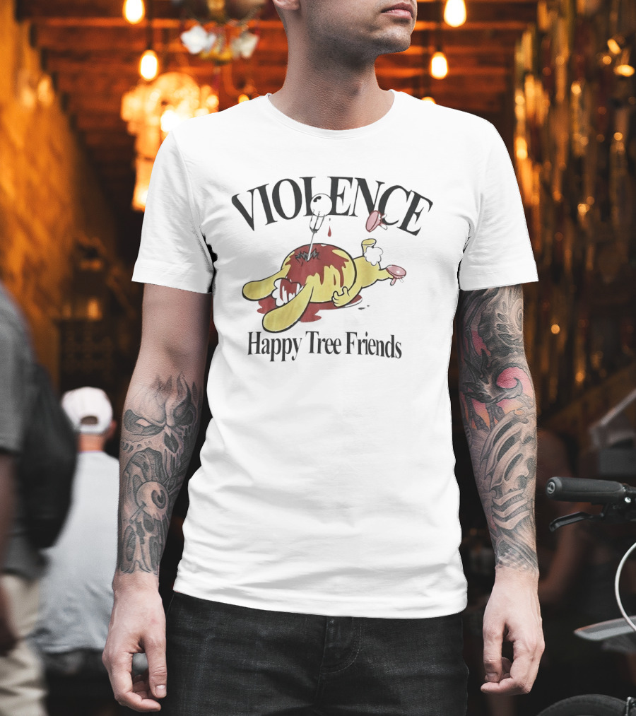 Violence Happy Tree Friends Cartoon Dark Humor Bloodied Scene T-Shirt