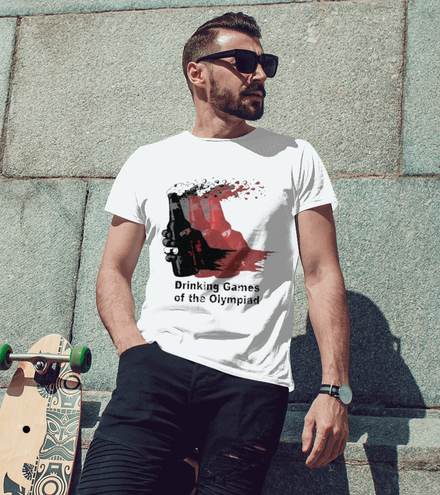 Drinking Games Of The Olympiad Pixelated Beer Splash T-Shirt