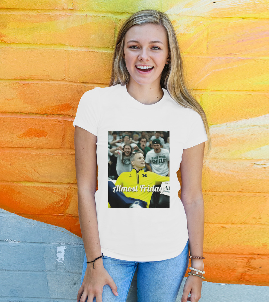 Michigan Wolverines Basketball Dusty May Almost Friday 2026 T-Shirt