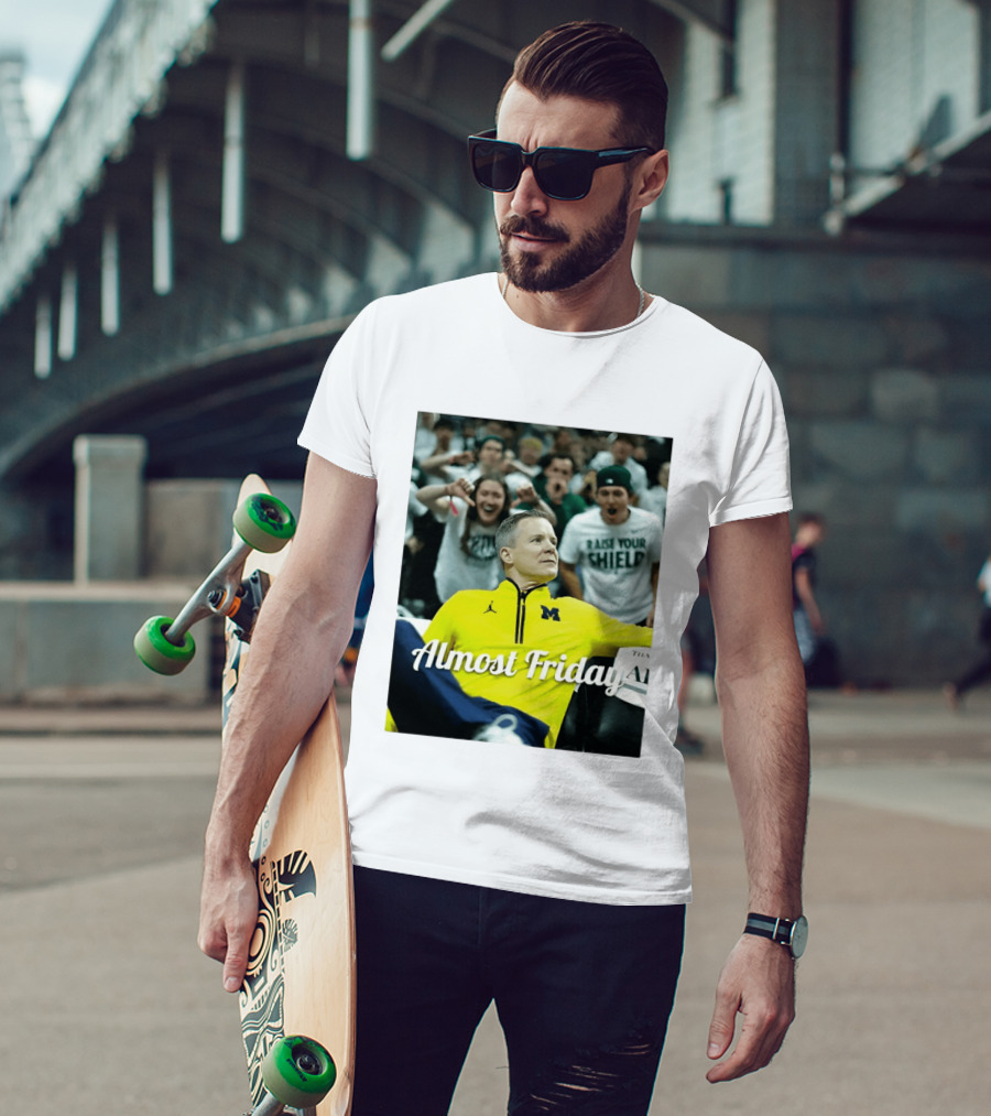 Michigan Wolverines Basketball Dusty May Almost Friday 2026 T-Shirt