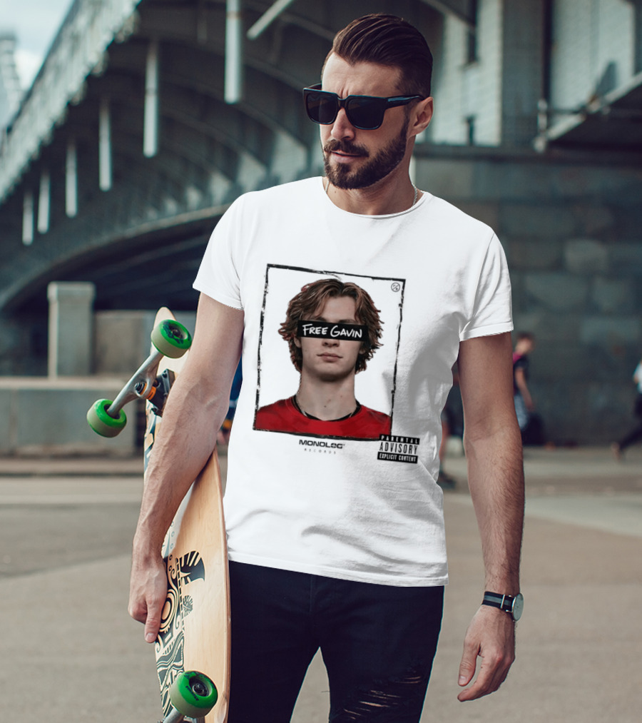 Free Gavin Mopnolog Records Parental Advisory Explicit Content T-Shirt