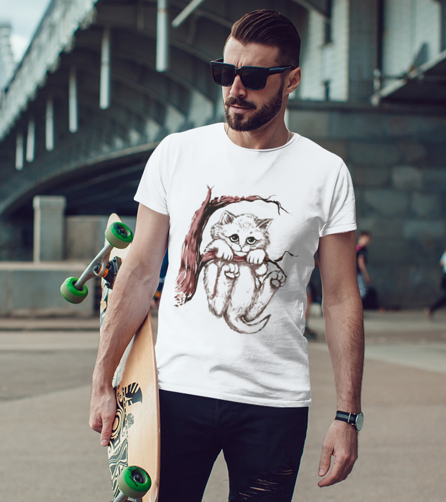 Hang In There Baby Cat On A Branch T-Shirt