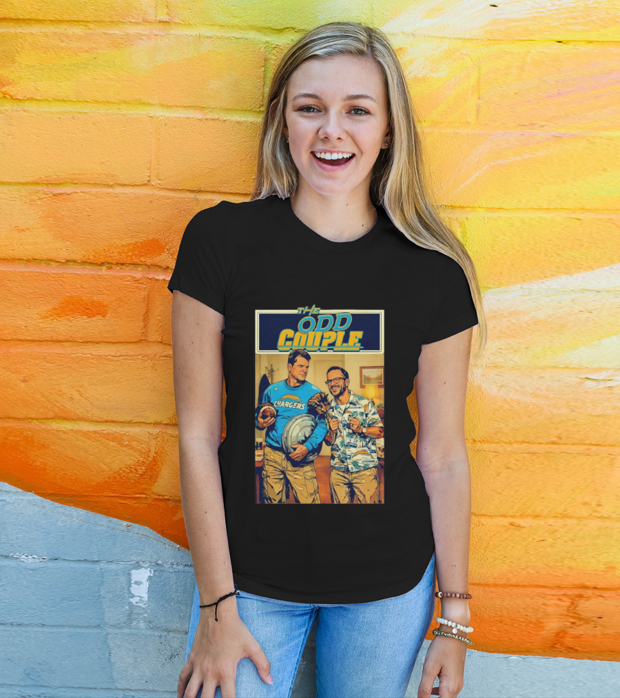 Los Angeles Chargers The Odd Couple TV Show Cartoon Football T-Shirt