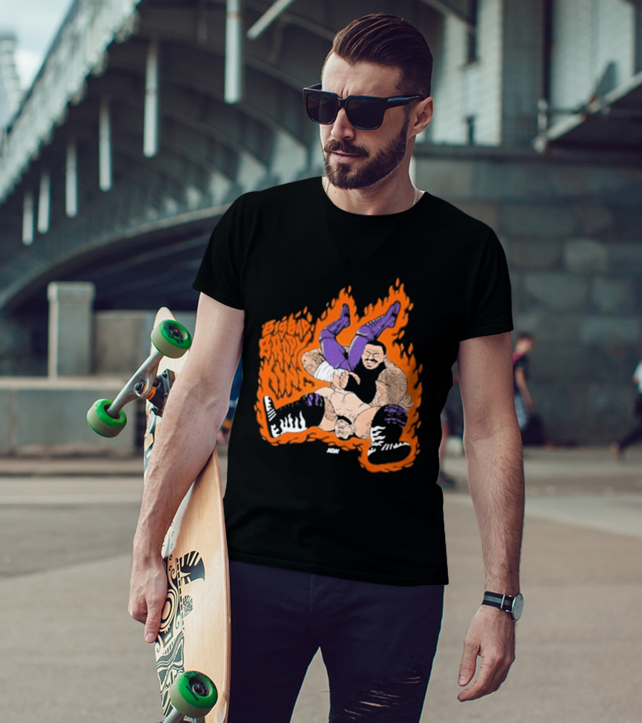 Brody King Gonzo Bomb Wrestling Move Fiery Impact T-Shirt