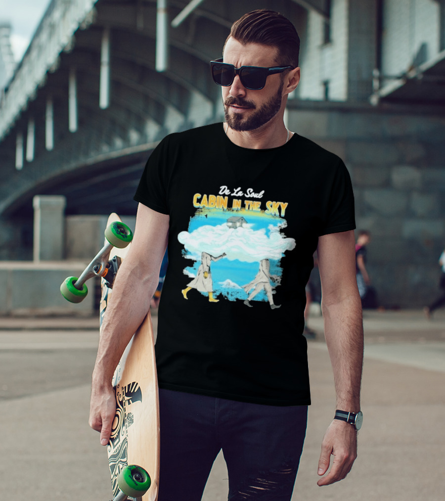 De La Soul Cabin In The Sky Clouds Walking Figures T-Shirt