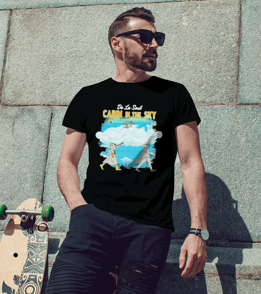 De La Soul Cabin In The Sky Clouds Walking Figures T-Shirt