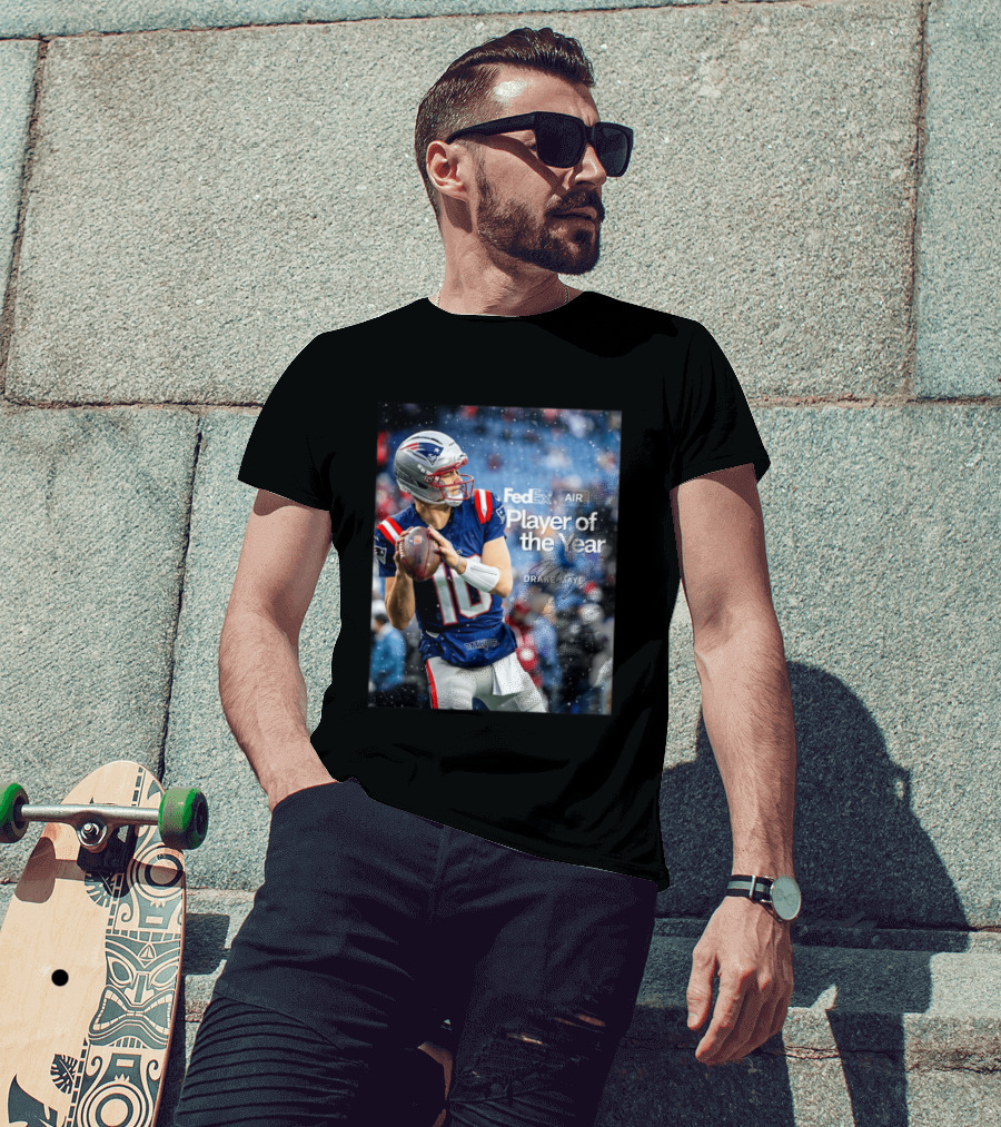 FedEx Air Player Of The Year 2025 Drake Maye Patriots NFL Football T-Shirt
