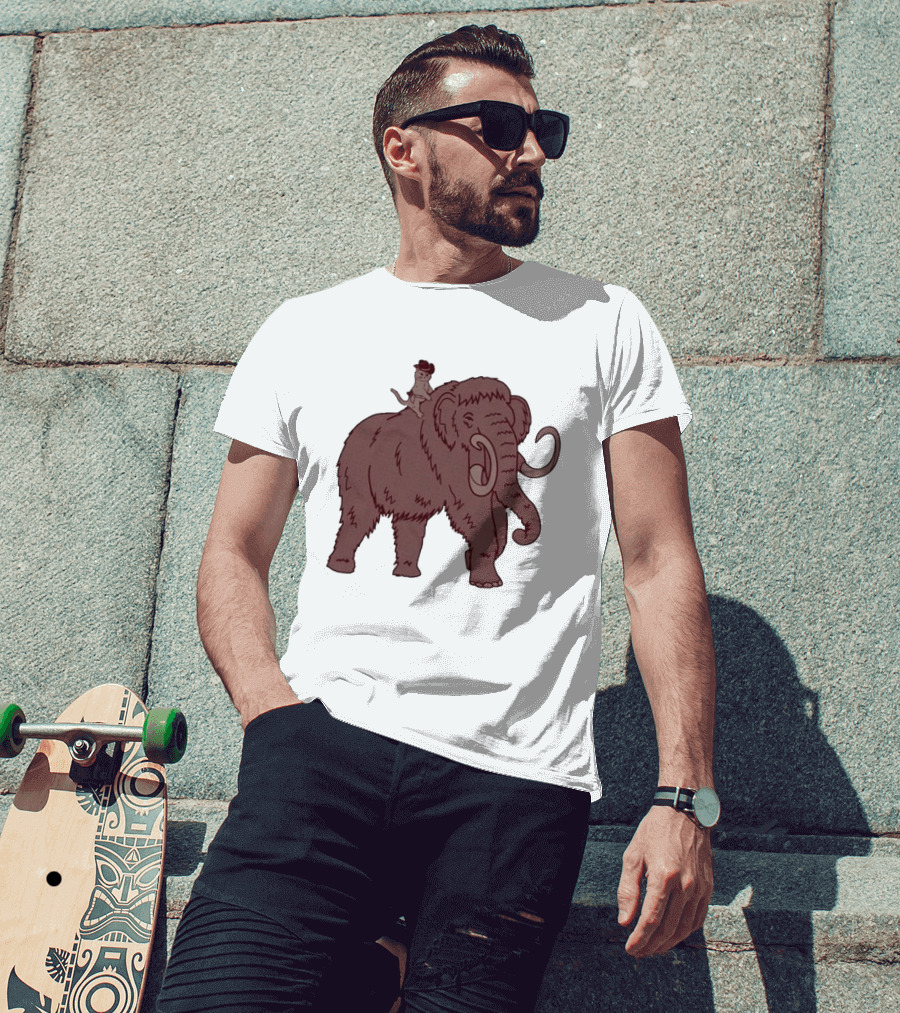 Gary Riding Mammoth Cowboy Adventure T-Shirt