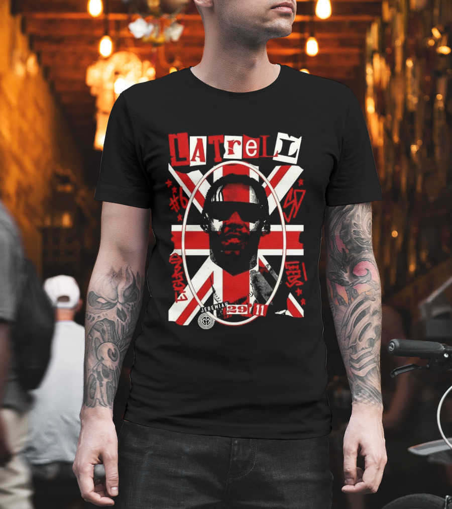 Latrell Davis San Diego State Aztecs NCAA Basketball UK Union Flag 29 11 T-Shirt