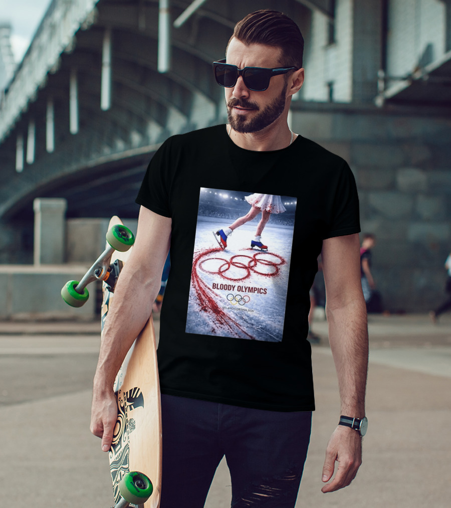 Bloody Olympics Ice Skating Milano Cortina 2026 Winter Games T-Shirt