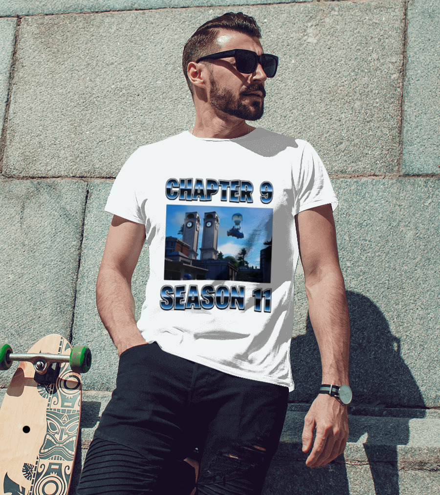 Chapter 9 Season 11 Tower Scene Floating Bus T-Shirt