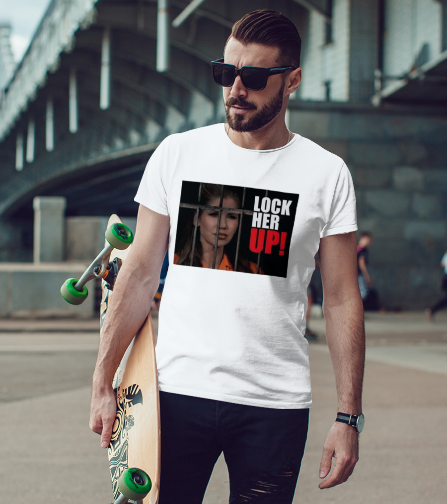 Lock Her Up Kristi Noem Bars Orange Jump Suit T-Shirt