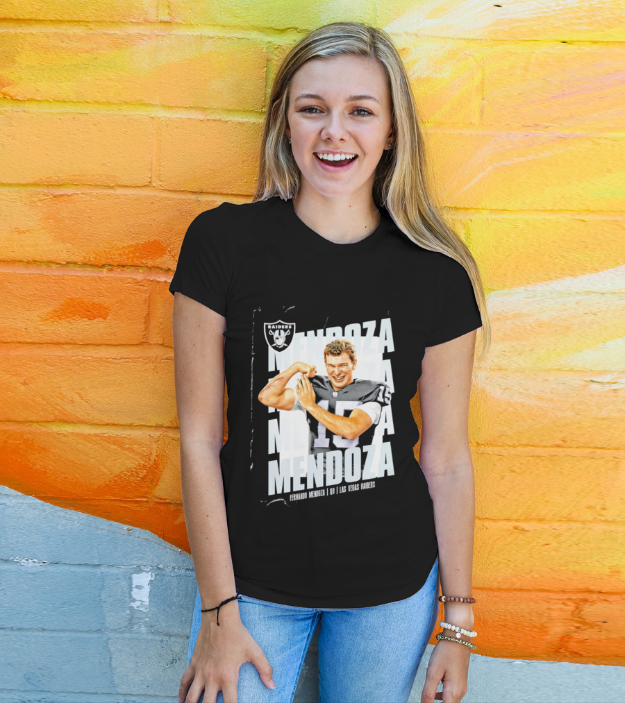 Las Vegas Raiders Fernando Mendoza Quarterback 15 Mendoza T-Shirt