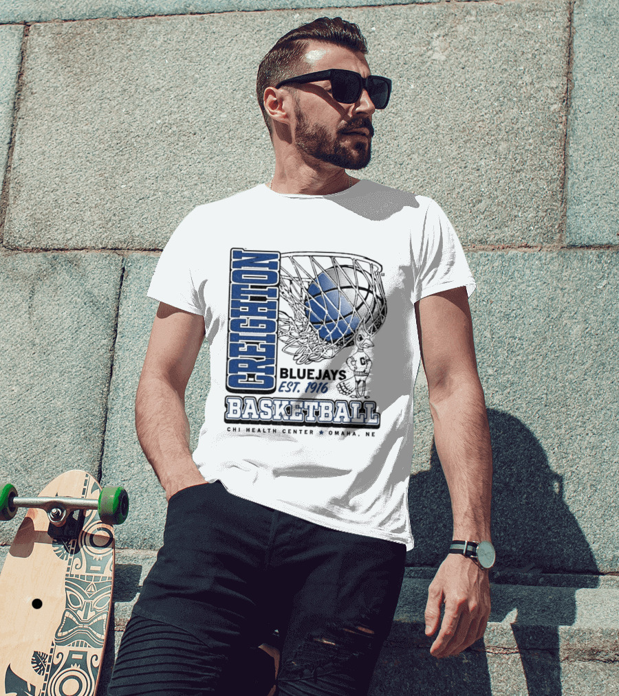 Creighton Bluejays Basketball Est. 1916 CHI Health Center Omaha NE T-Shirt