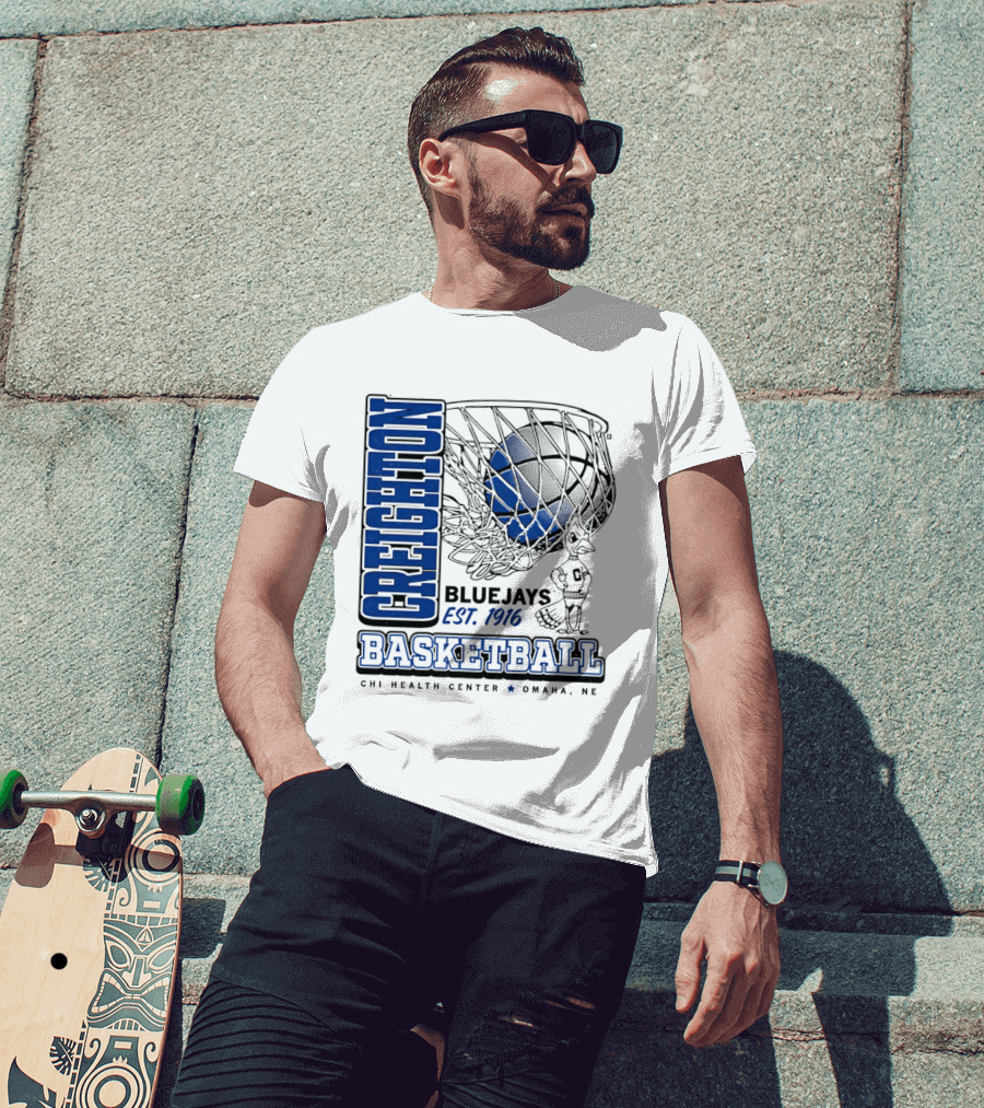 Creighton Bluejays Basketball Est 1916 CHI Health Center Omaha Nebraska T-Shirt