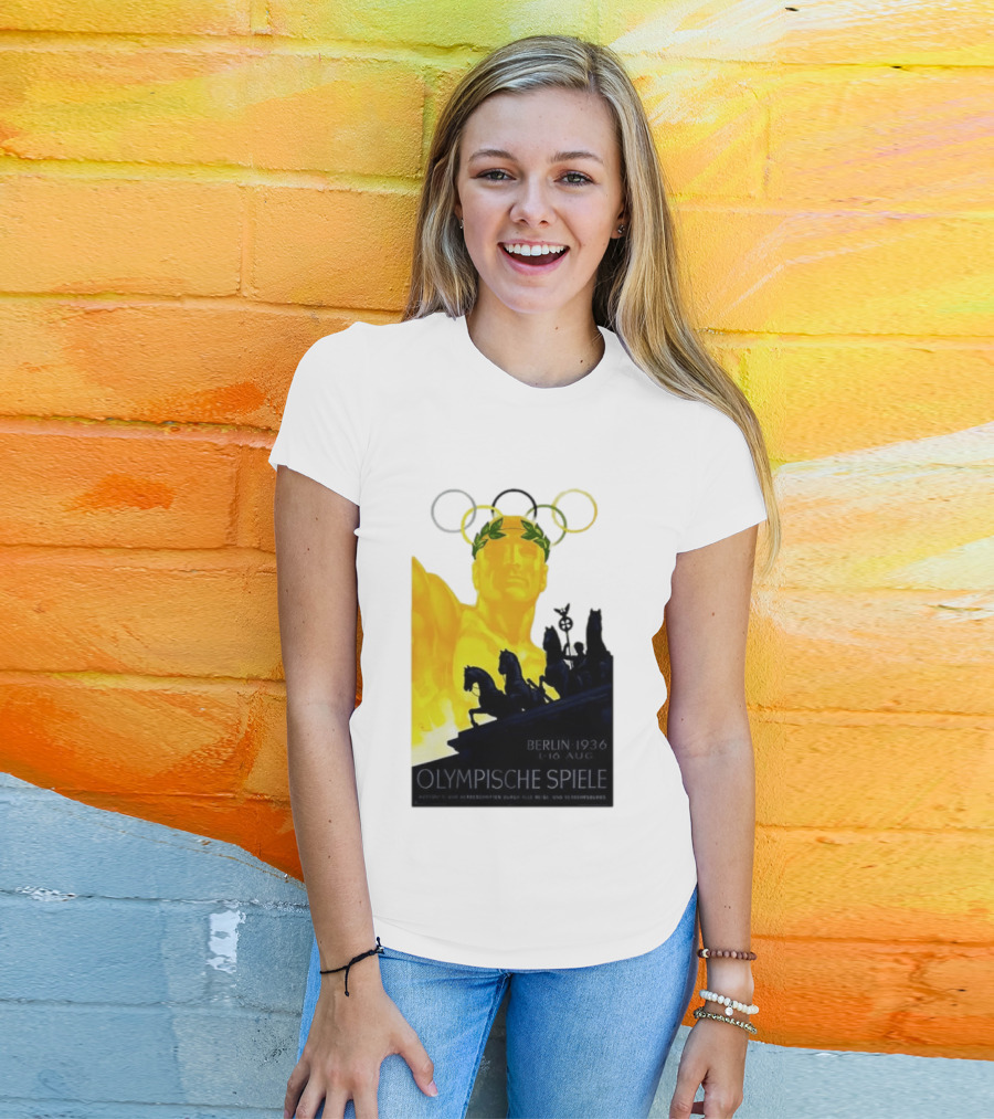 Berlin 1936 1 16 Aug Olympische Spiele Olympische Ringe Quadriga T-Shirt