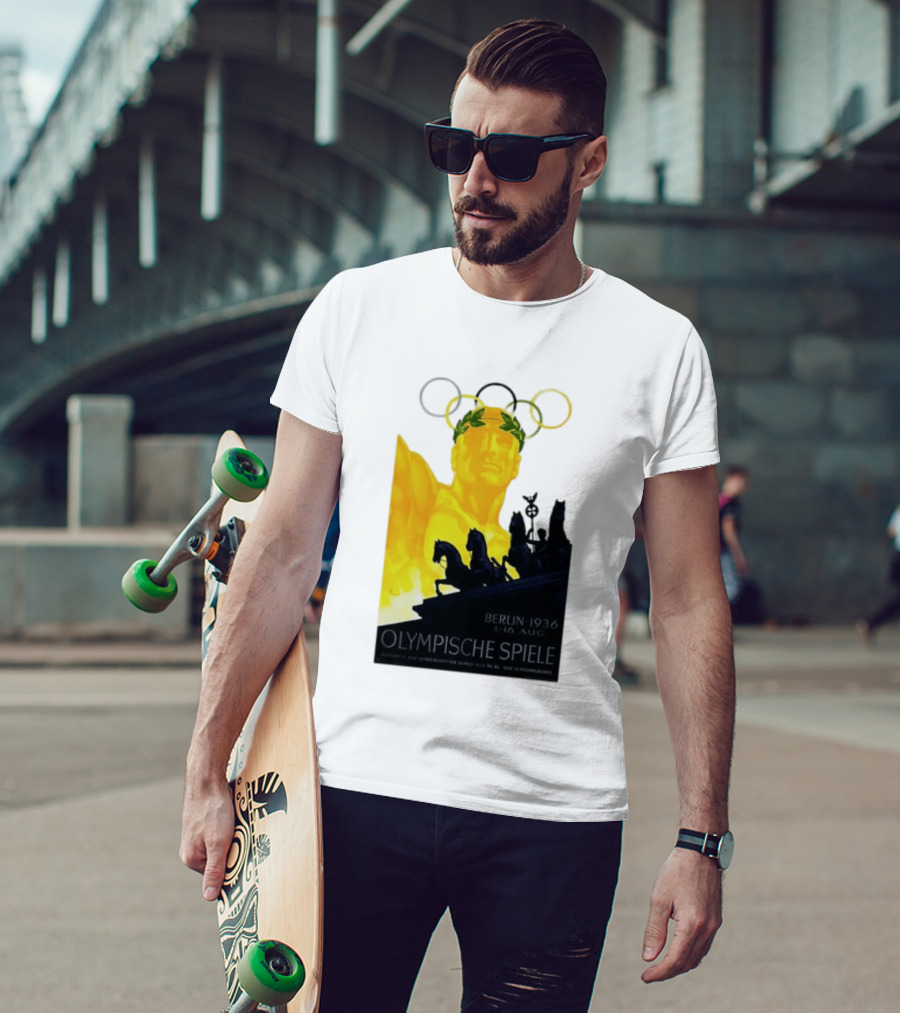Berlin 1936 1 16 Aug Olympische Spiele Olympische Ringe Quadriga T-Shirt