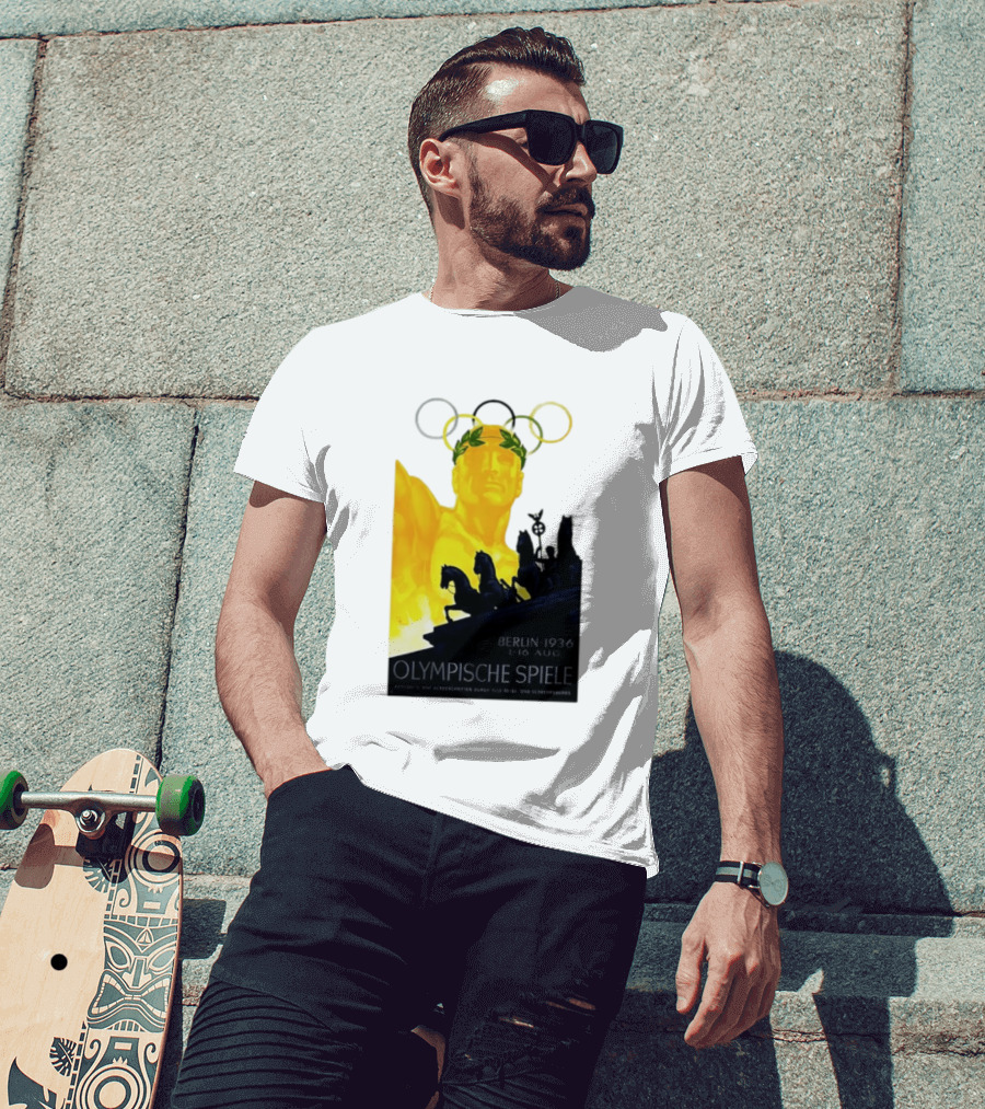 Berlin 1936 1 16 Aug Olympische Spiele Olympische Ringe Quadriga T-Shirt