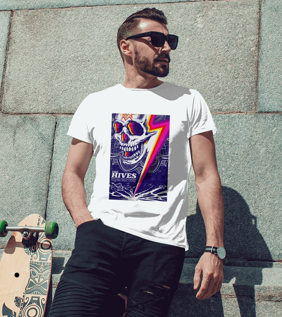 The Hives Vive Claro Distrito Cultural Bogotá Skull Lightning Feb 10 2026 T-Shirt
