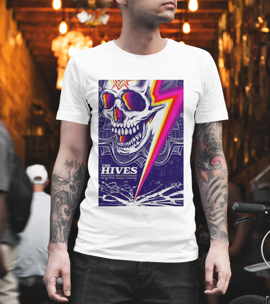 The Hives Vive Claro Distrito Cultural Bogotá Skull Lightning Feb 10 2026 T-Shirt