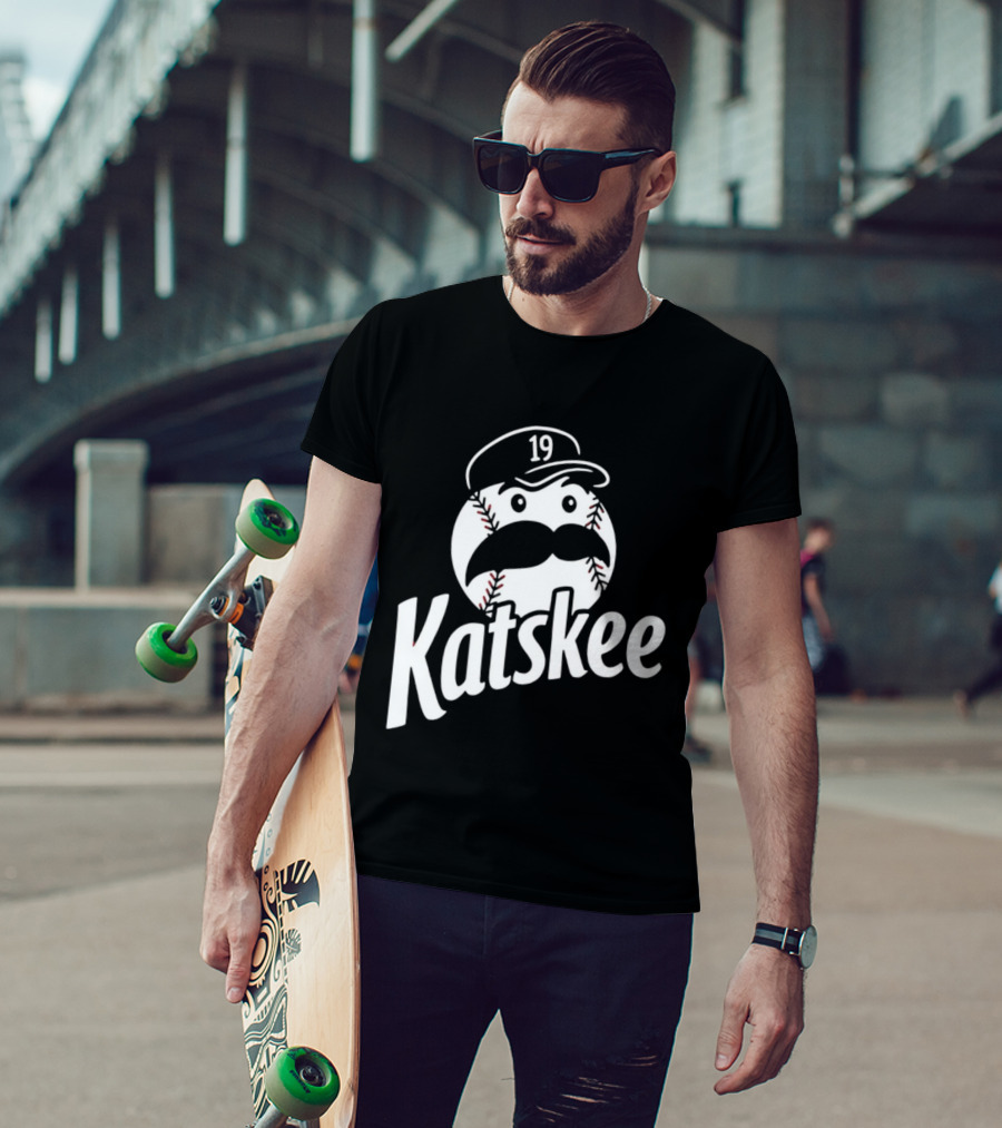 Katskee 19 Baseball Mustache Character With Nebraska T-Shirt