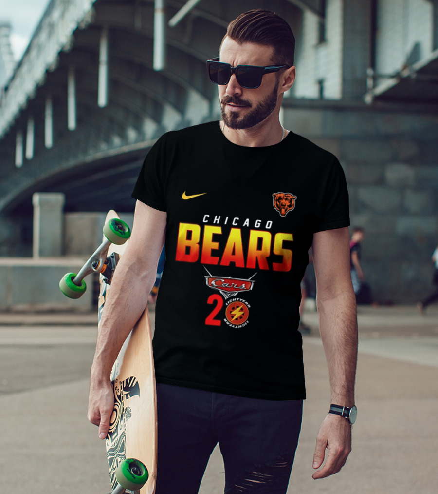 Chicago Bears Cars 20th Anniversary Nike Collaboration With Lightning T-Shirt
