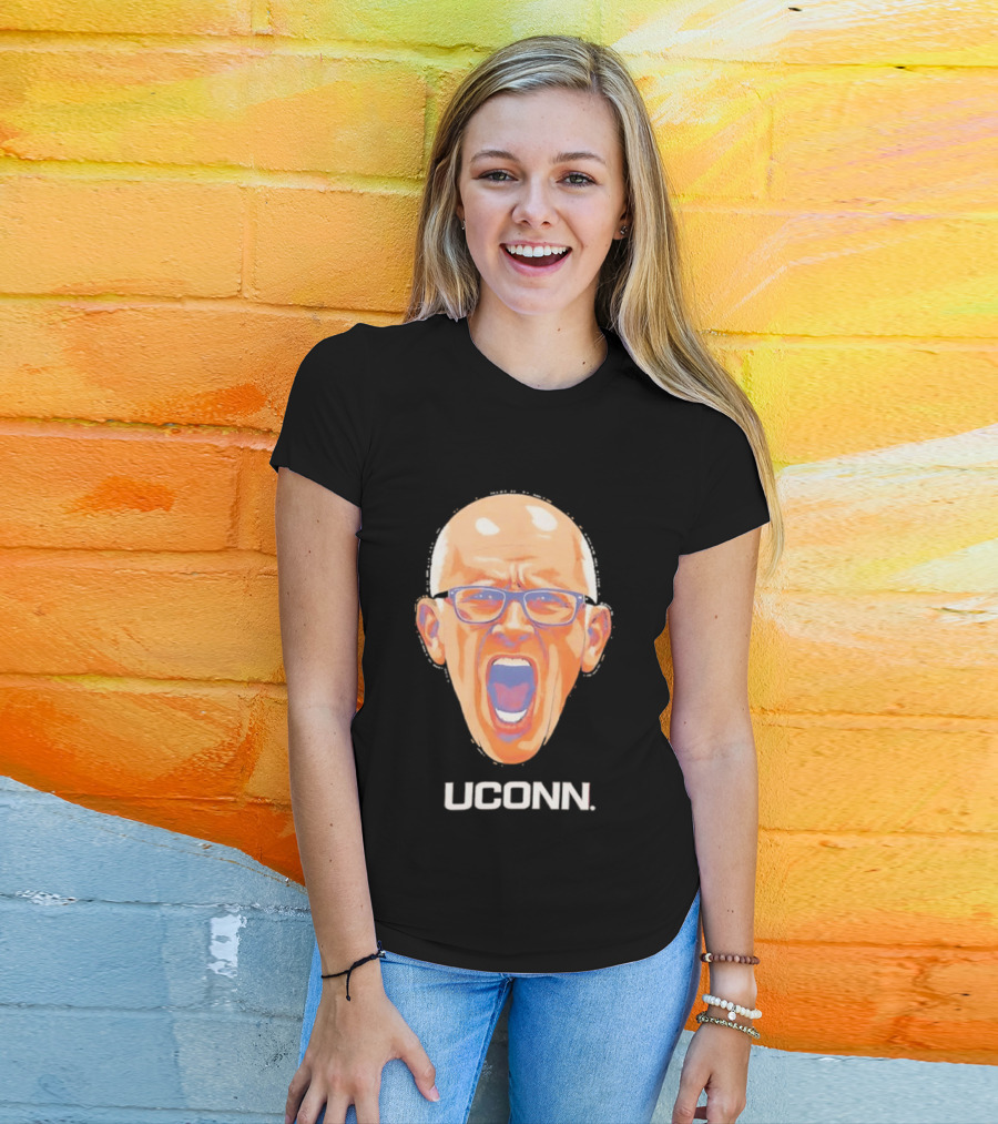 Coach Dan Hurley Big Head Uconn Huskies Face T-Shirt