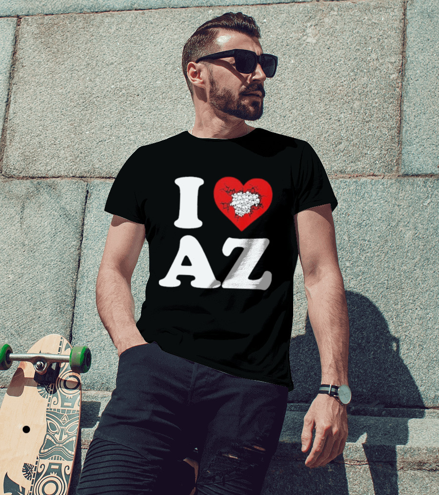 Gatecreeper I Heart Arizona Skull Heart T-Shirt
