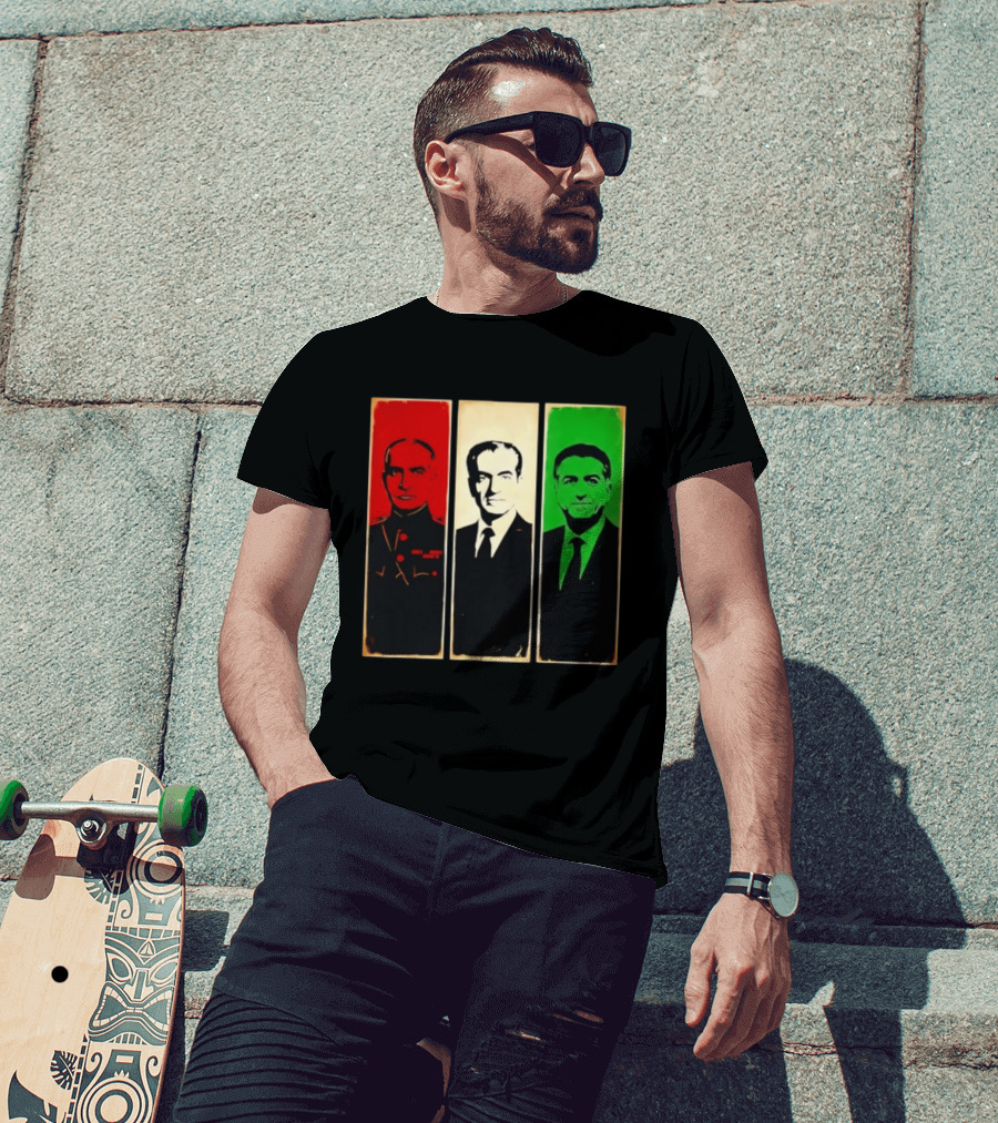Pahlavi Kings Of Iran Reza Mohammad Reza Iran Flag T-Shirt
