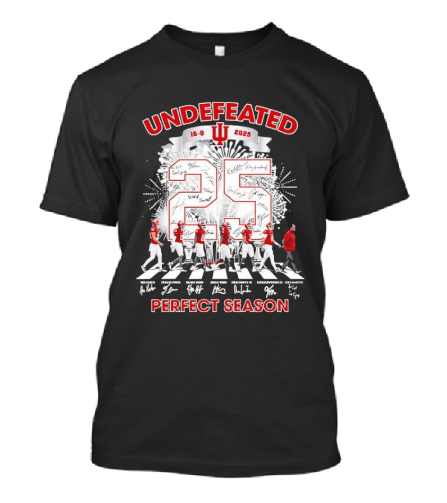 Undefeated Indiana Hoosiers 16 0 Perfect Season 2025 Abbey Road Signatures T-Shirt