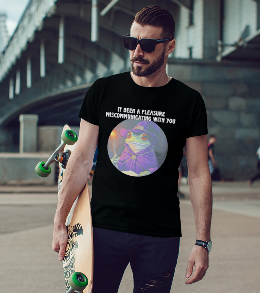 Pleasure Miscommunicating With You Wizard Frog In Purple Robe And Hat T-Shirt