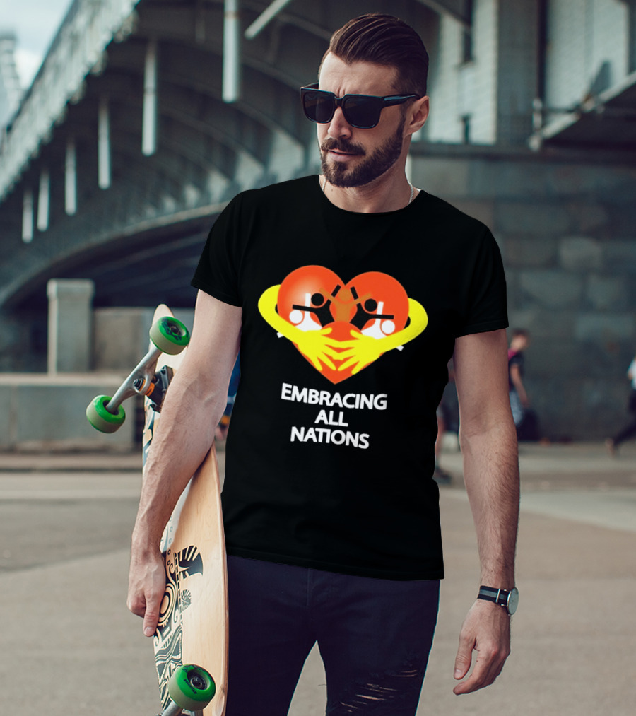 Embracing All Nations Heart With Unity And Yellow Arms T-Shirt