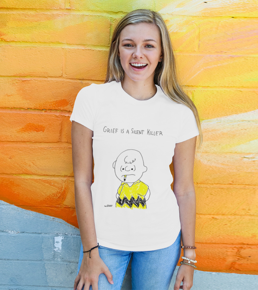 Charlie Brown Grief Is A Silent Killer Peanuts Humor Comic Strip T-Shirt