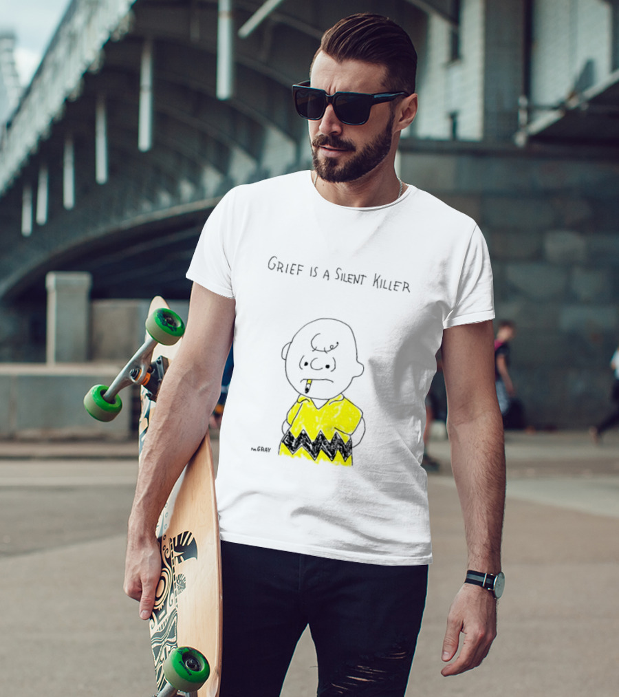 Charlie Brown Grief Is A Silent Killer Peanuts Humor Comic Strip T-Shirt
