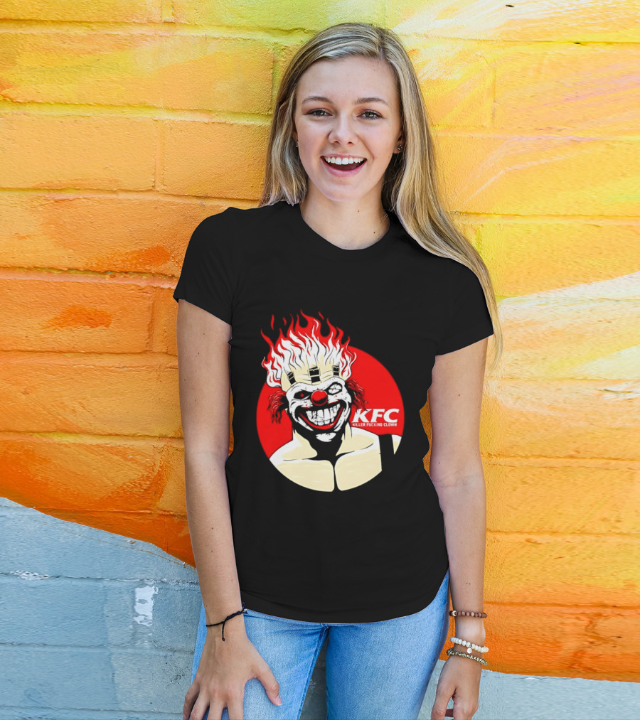 KFC Killer Clown Flaming Hair Grinning Face T-Shirt