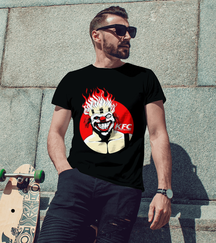 KFC Killer Clown Flaming Hair Grinning Face T-Shirt