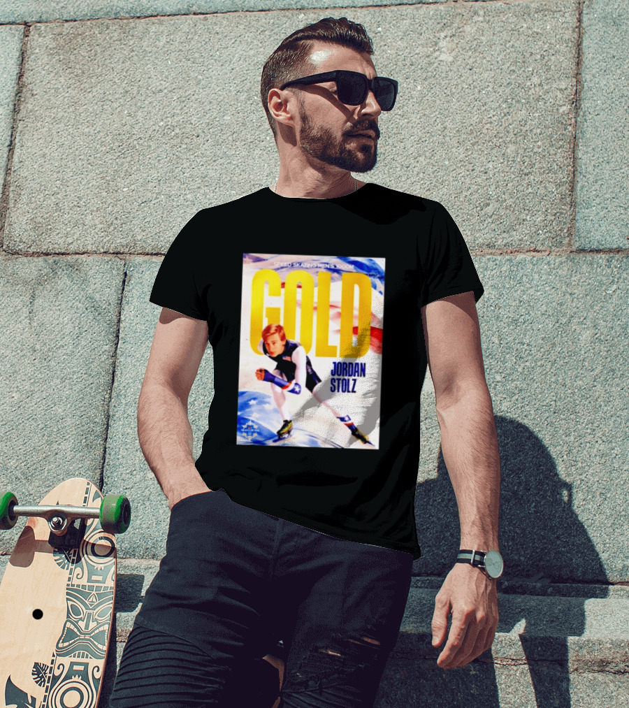 Speed Skating Men's 1000m Gold Jordan Stolz Milan Cortina 2026 T-Shirt